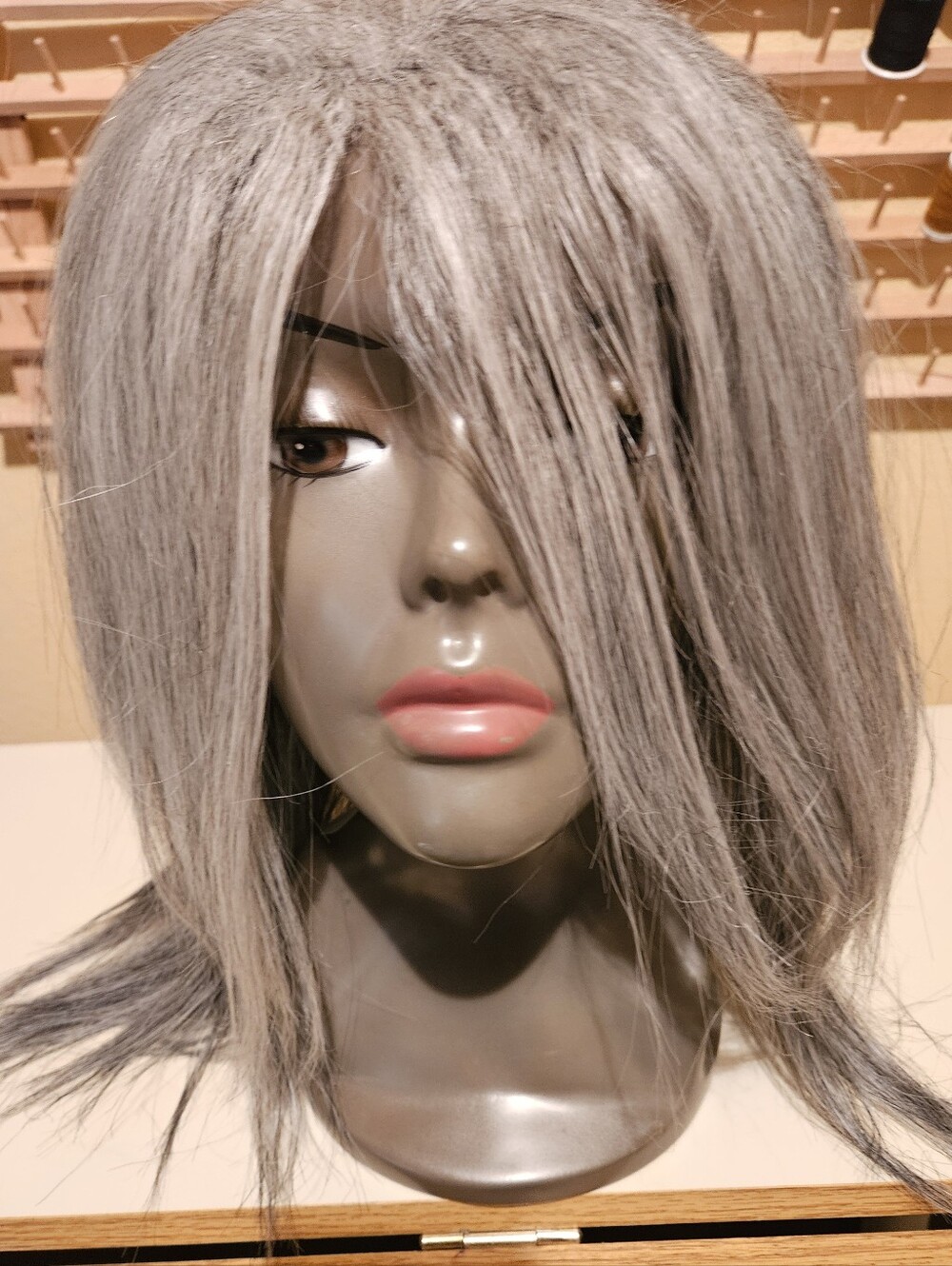 Fingercomber Sterling Silver Silk Pressed Natural Women's Styling Unit Wig